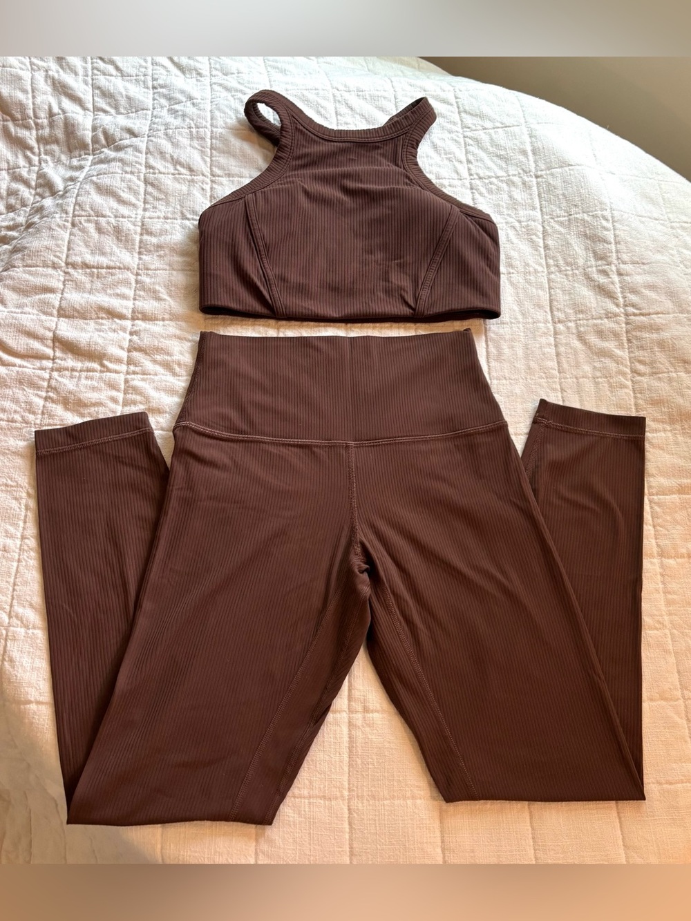 lululemon athletica Ribbed High-Waisted Leggings & Sports Bra Set